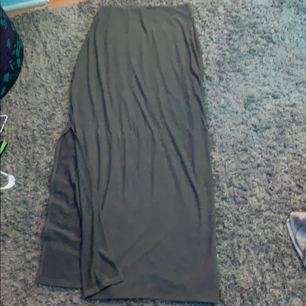grey maxi skirt